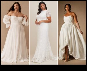 Izliekta elegance: liela izmēra līgavu kleitas mirdzošām līgavām